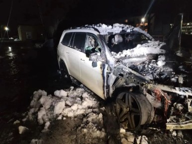 Автомобиль загорелся в Победино