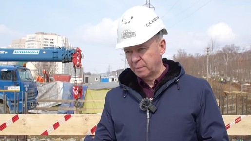 Сергей Надсадин: Сегодня с губернатором Валерием Лимаренко проверили ход дорожных работ в Южно-Сахалинске