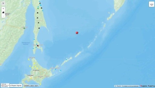 Землетрясение магнитудой 4,4 произошло рядом с Курилами