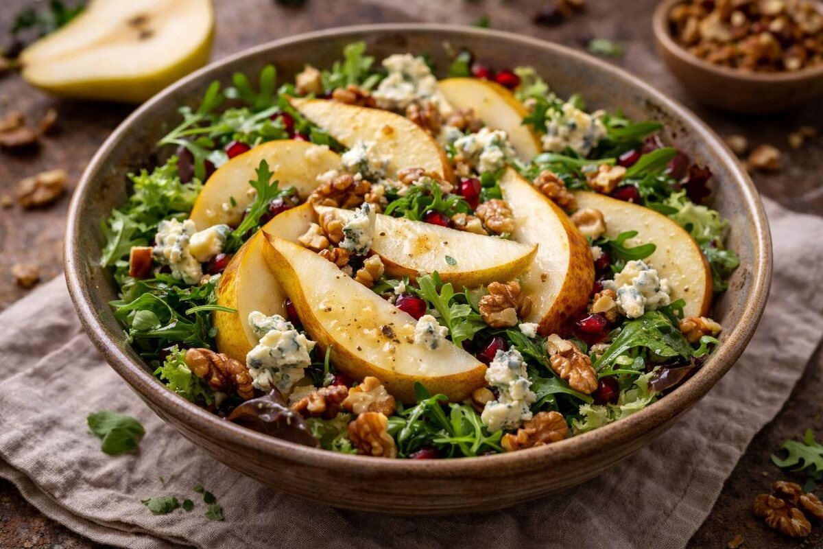 Салат с грушей, который исчезает мгновенно на праздничном столе