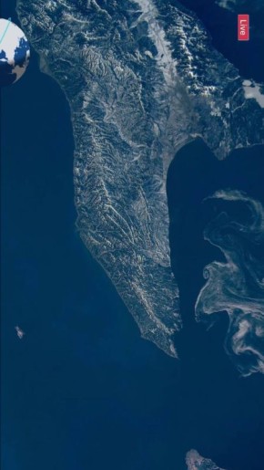 Сегодня камера МКС максимально четко сняла юг нашего острова, зафиксировав все детали ландшафта