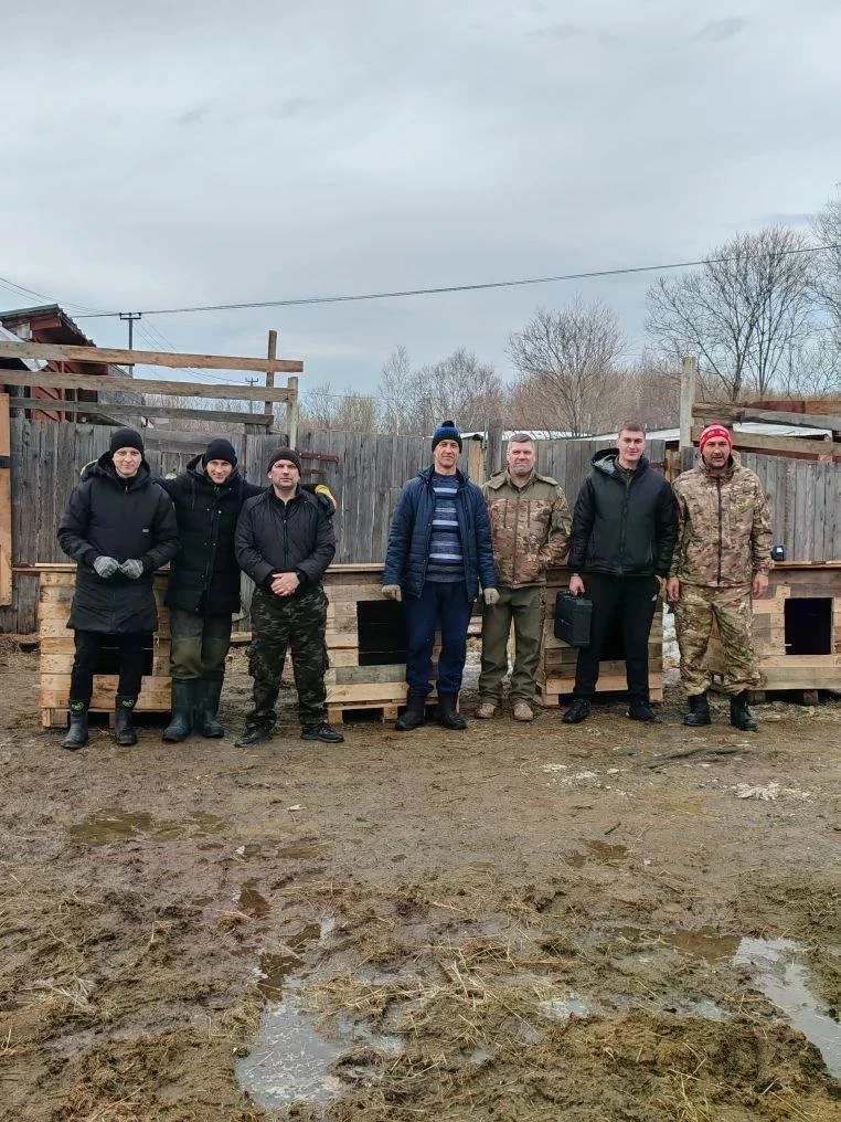 Тымовские пожарные построили будки для бездомных собак Тымовские пожарные построили будки для бездомных собак