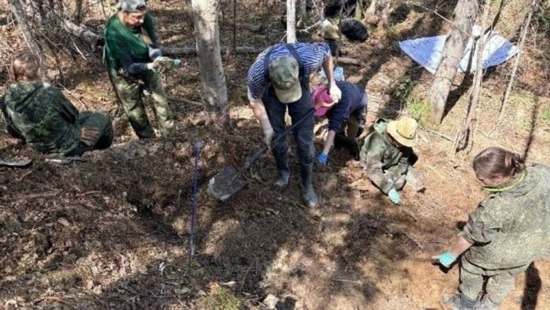 На Сахалине участники экспедиции нашли останки советского воина, погибшего в 1945 году
