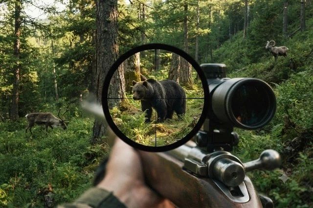 В селе Китовое обезвредили медведя, проникшего в подъезд жилого дома