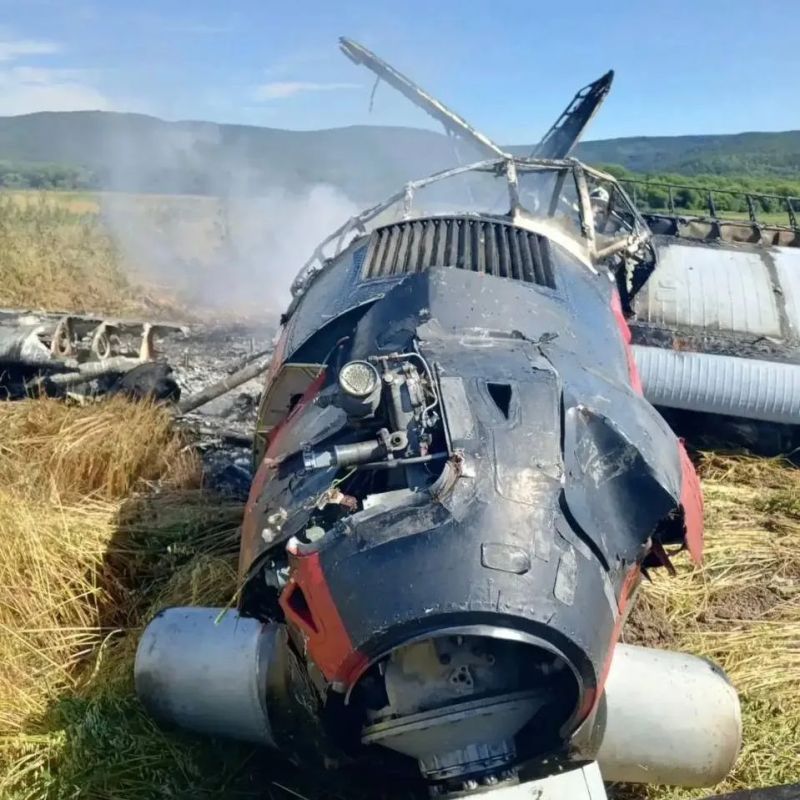 Самолёт лесохраны совершил жёсткую посадку и загорелся на Сахалине