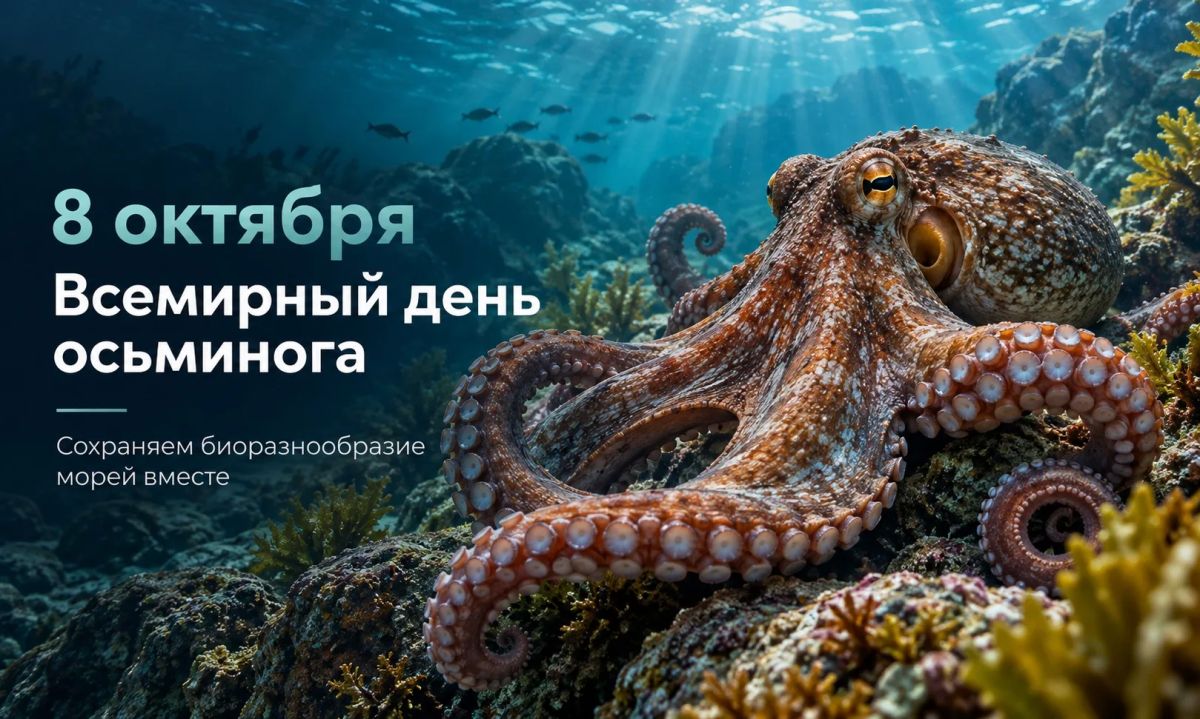 Удивительные обитатели дальневосточных морей: 8 октября — Всемирный день осьминога