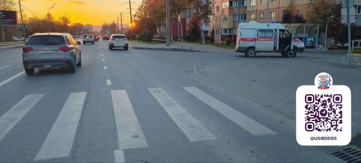 Автомобиль сбил велосипедиста в Южно-Сахалинске