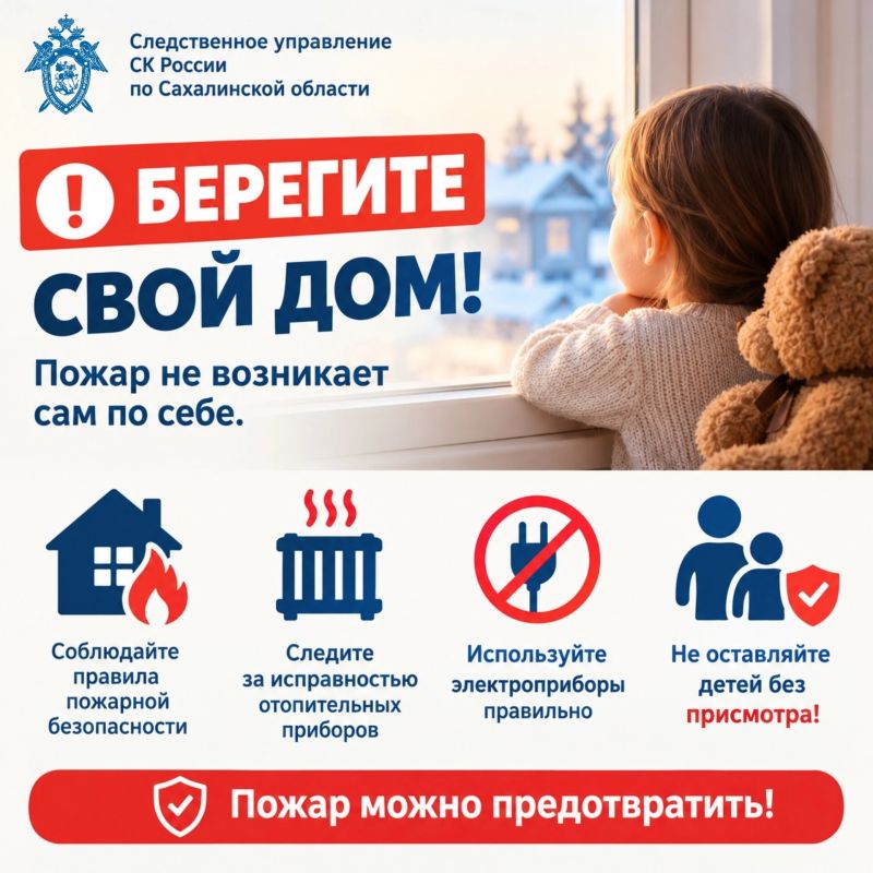 Следственное управление СК России по Сахалинской области предупреждает жителей области о возможных трагических последствиях в результате неосторожного обращения с огнем