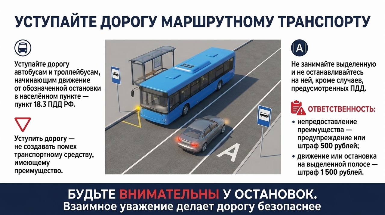 Уступайте дорогу маршрутным автобусам