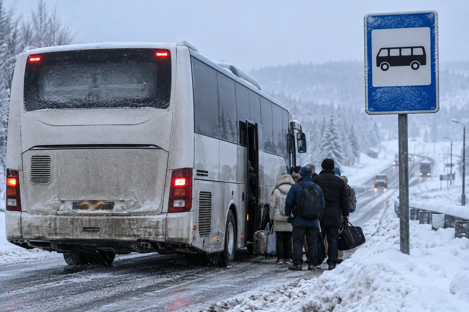 Из-за непогоды отменили автобусы в Оху и Ноглики